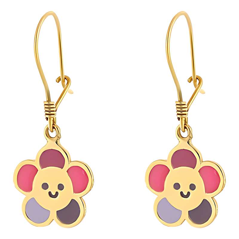 گوشواره طلا 18 عیار دخترانه هور گالری مدل  AKE653