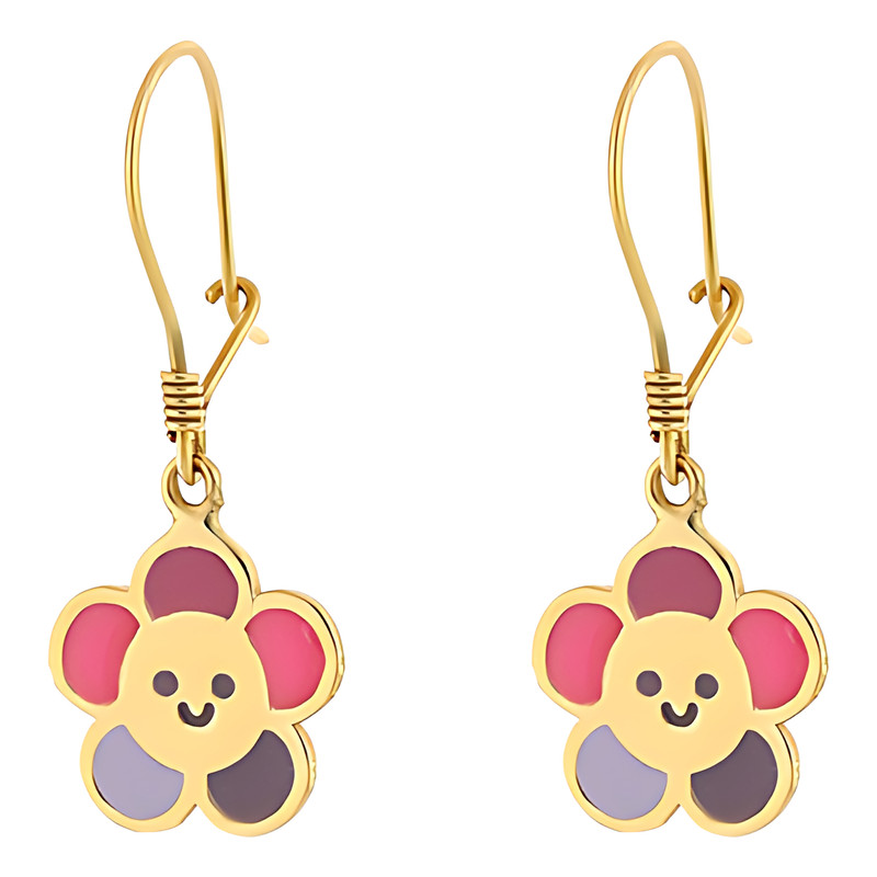 گوشواره طلا 18 عیار دخترانه هور گالری مدل  AKE653