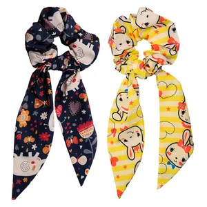 کش مو زنانه دلنار گالری مدل اسکرانچی خرگوشی فیل و خرگوش مجموعه 2 عددی