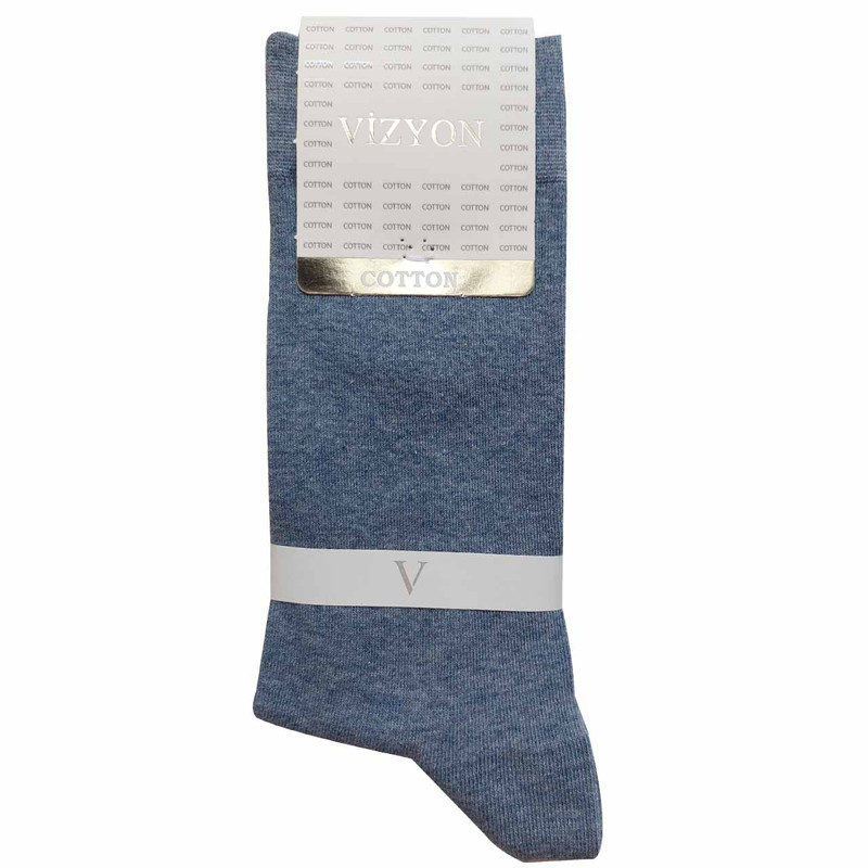 جوراب ساق بلند مردانه مدل تمام پنبه کد VI رنگ آبی