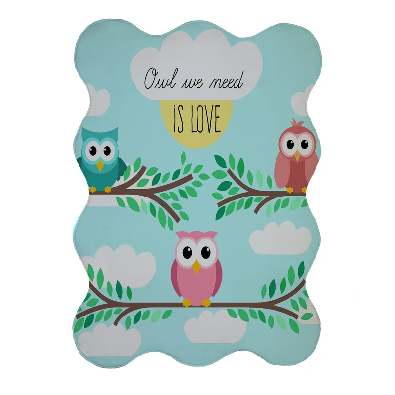 پادری مدل دالبر طرح جغد کد 8403 سایز 80x110 سانتی متر 