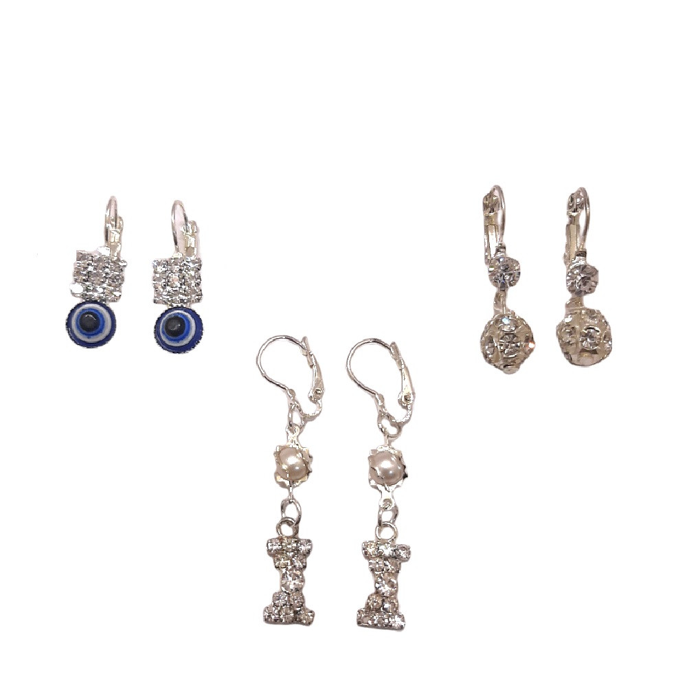 گوشواره دخترانه مدل FBV مجموعه سه عددی