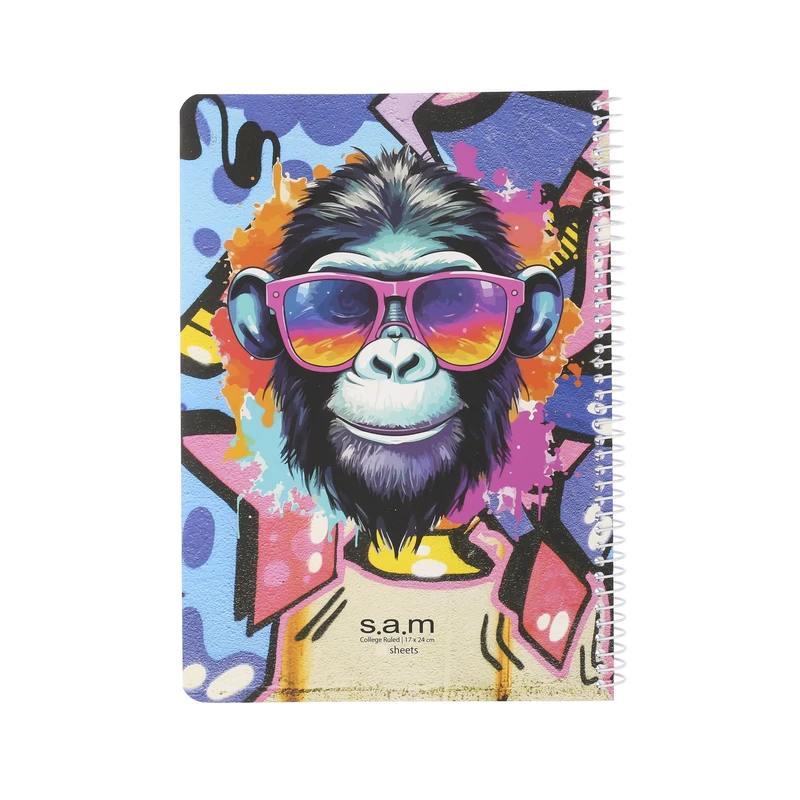 دفتر مشق 100 برگ سم طرح میمون مدرن