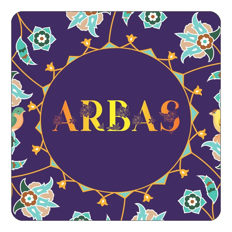 مگنت کاکتی طرح اسم ارباس arbas مدل گل و بلبل کد mg11488