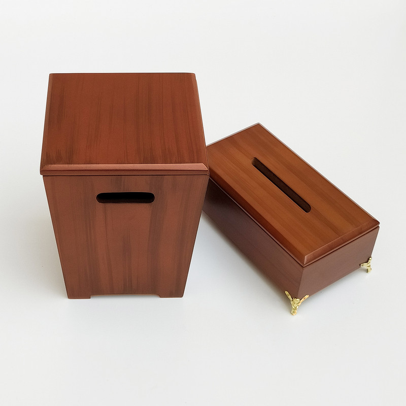 ست سطل و جعبه دستمال کاغذی مدل پایه فلزی