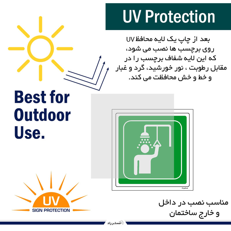 برچسب ایمنی مستر راد طرح دوش اضطراری مدل HSE-OSHA-067