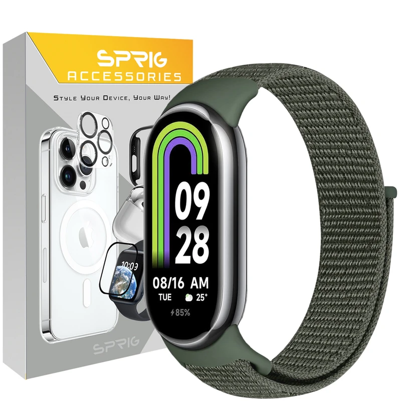 بند اسپریگ مدل Nylon Skin مناسب برای ساعت هوشمند شیائومی Mi band 8