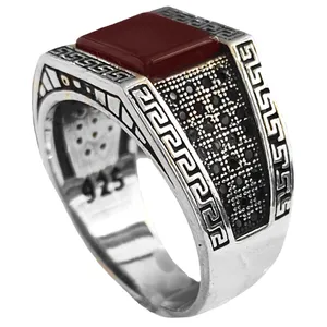 انگشتر نقره مردانه مدل عقیق اسپرت MS9062