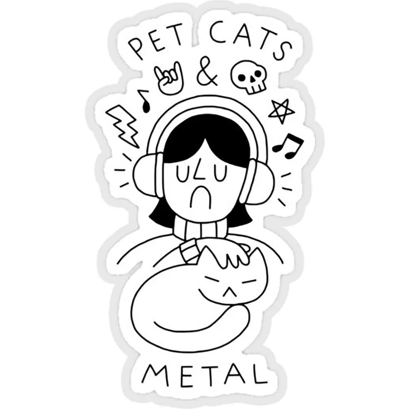 استیکر لپ تاپ طرح pet cats and metal کد ST1413