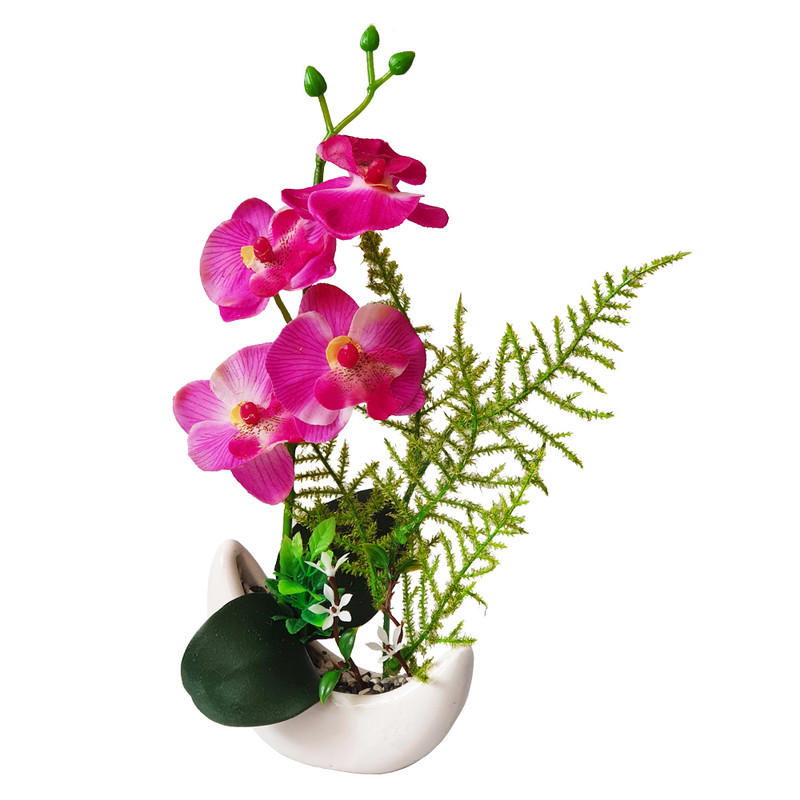 گلدان به همراه گل مصنوعی مدل ارکیده کد 37