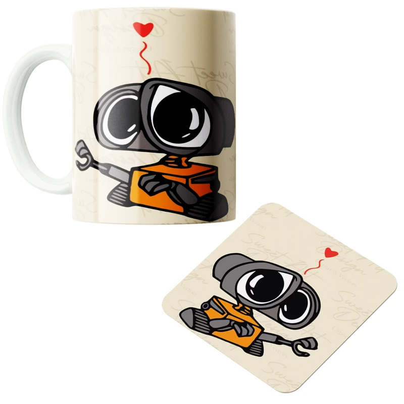 ماگ پاد آفرین مدل وال ایی کد z91 به همراه زیر لیوانی