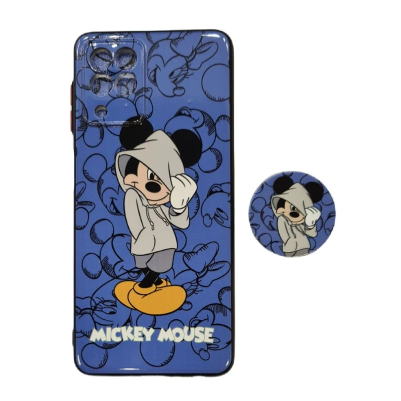 کاور طرح میکی موس کد 245 مناسب برای گوشی موبایل سامسونگ Galaxy A22 4G به همراه پاپ سوکت