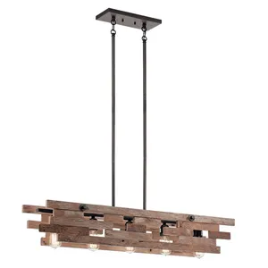 چراغ آویز مدل چوبی روستیک slice