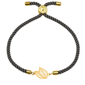 دستبند طلا 18 عیار زنانه الن نار مدل برگ 101591