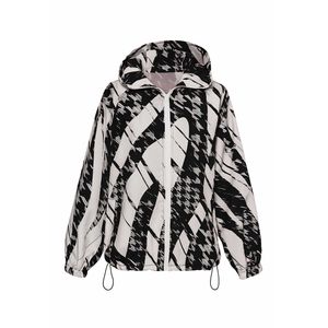 بارانی زنانه مدل کلاه دار نارین هندسی