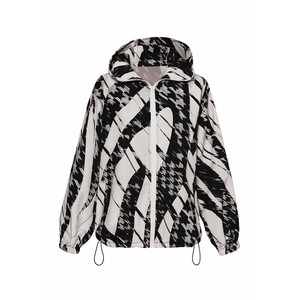 بارانی زنانه مدل کلاه دار نارین هندسی