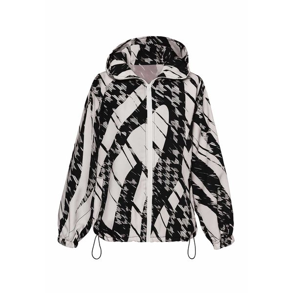 بارانی زنانه مدل کلاه دار نارین هندسی