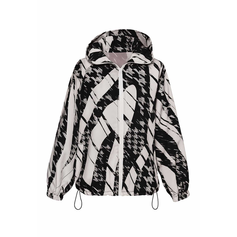 بارانی زنانه مدل کلاه دار نارین هندسی