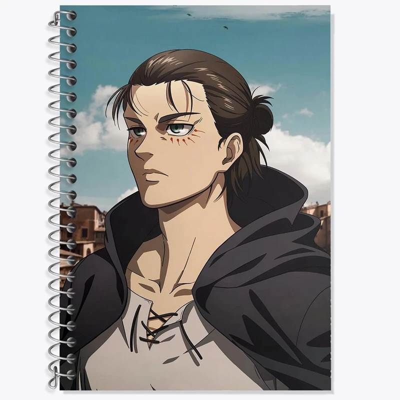 دفتر زبان 50 برگ خندالو مدل دو خط طرح ارن یگر انیمه اتک آن تایتان کد 13251