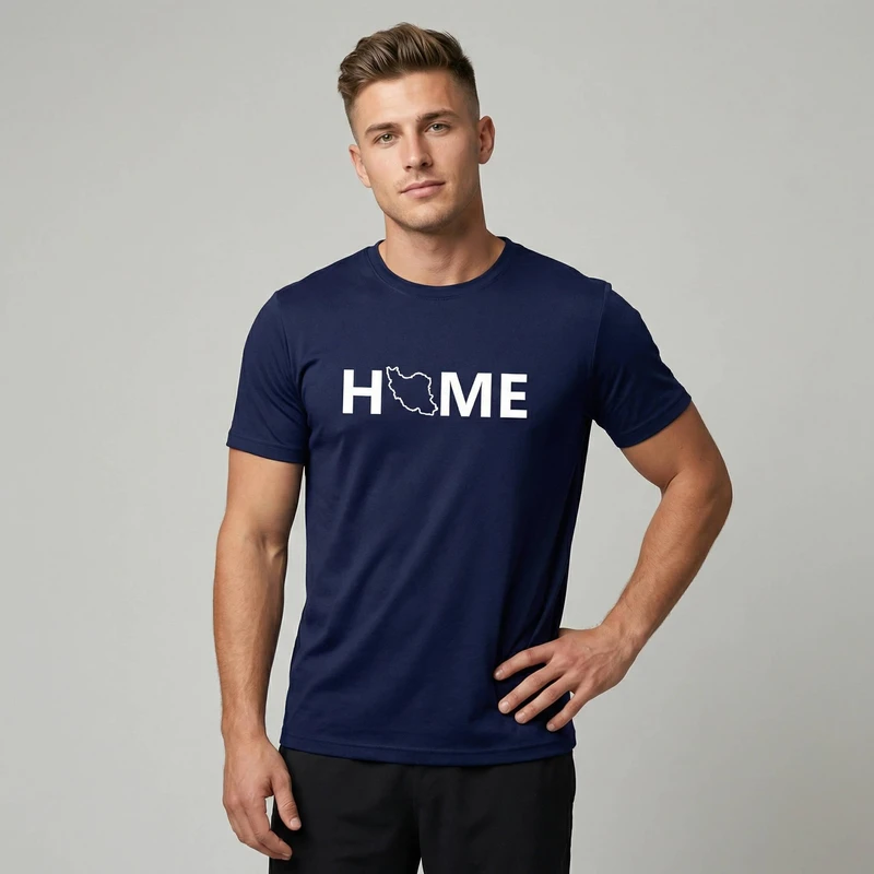 تی شرت آستین کوتاه مردانه مدل HOME_N1_0093