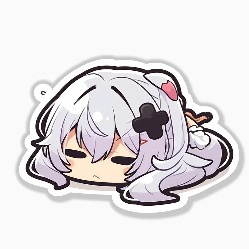 استیکر لپ تاپ و موبایل بووم طرح دختر خسته کد MM76