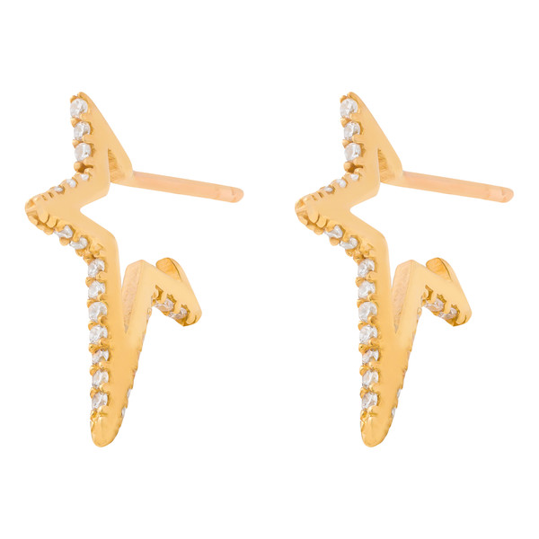 گوشواره میخی طلا 18 عیار زنانه وی گالری مدل ستاره کد E0098