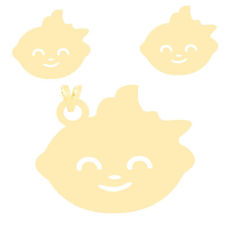 نیم ست طلا 18 عیار زنانه الن نار مدل  نوزاد ELN8038