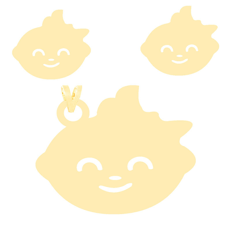 نیم ست طلا 18 عیار زنانه الن نار مدل  نوزاد ELN8038