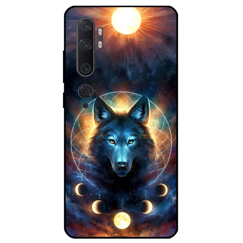 کاور مگافون طرح گرگ و ماه مدل 8006 مناسب برای گوشی موبایل شیائومی Mi Note 10 / 10 Pro