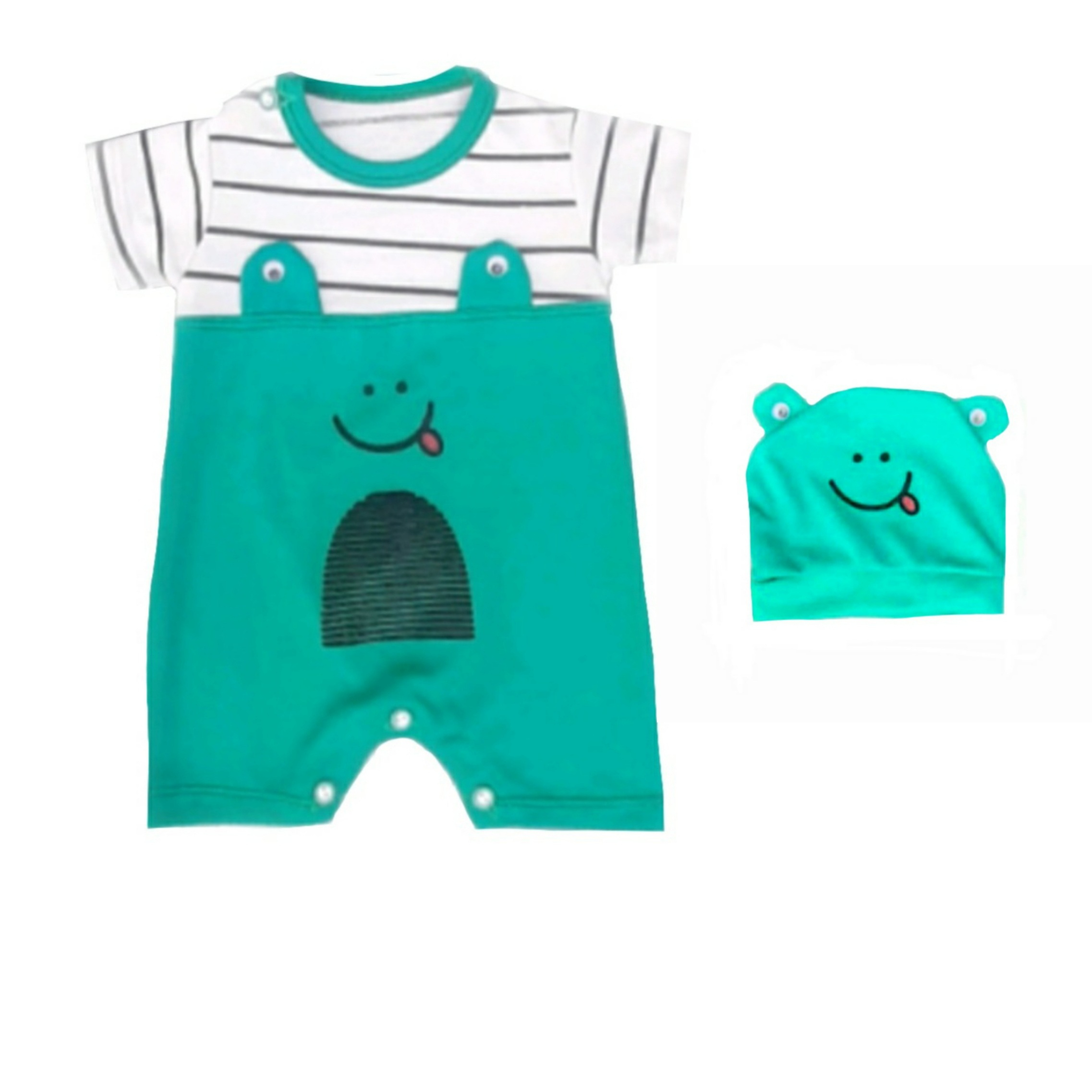 ست سرهمی و کلاه نوزادی مدل خندان کد 306