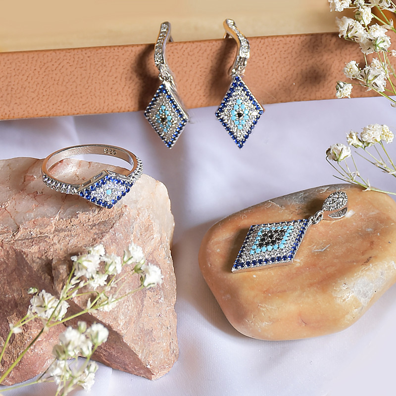 نیم ست نقره زنانه نقره جات لطفی کد SNR01