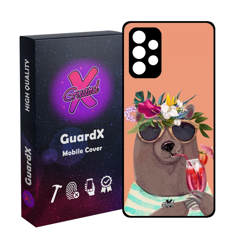 کاور گارد ایکس طرح خرس مدل Glass10645 مناسب برای گوشی موبایل سامسونگ Galaxy A73