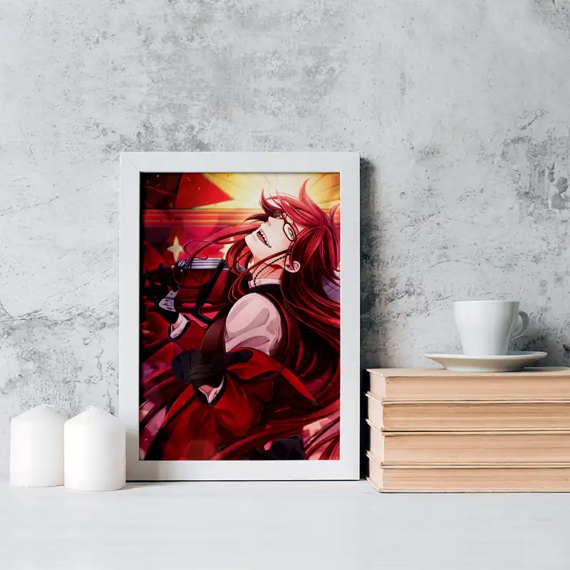 تابلو خندالو مدل گریل انیمه خادم سیاه کد 16302