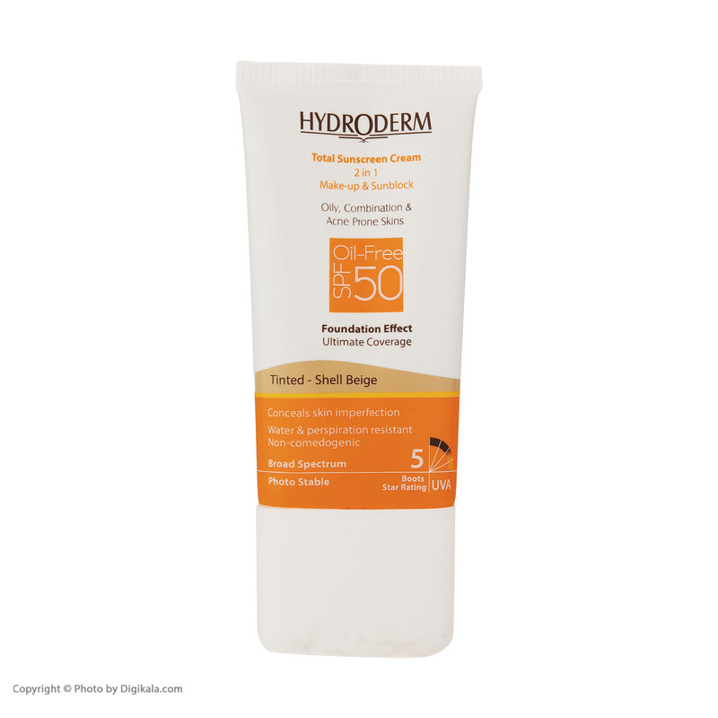 کرم ضد آفتاب رنگی SPF 50 هیدرودرم مدل 01 مناسب برای پوست چرب حجم 40 میلی لیتر کرم ضد آفتاب رنگی SPF 50 هیدرودرم مدل 01 مناسب برای پوست چرب حجم 40 میلی لیتر