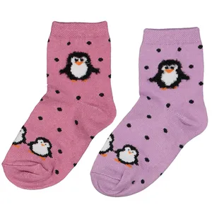 جوراب دخترانه مدل  پنگوئن کد 9 مجموعه دو عددی