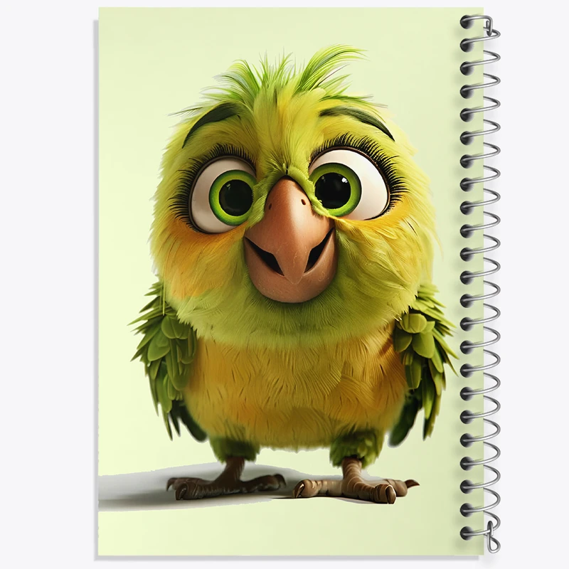 دفتر ژورنال نویسی 50 برگ خندالو مدل نقطه ای طرح طوطی بامزه کد F6246