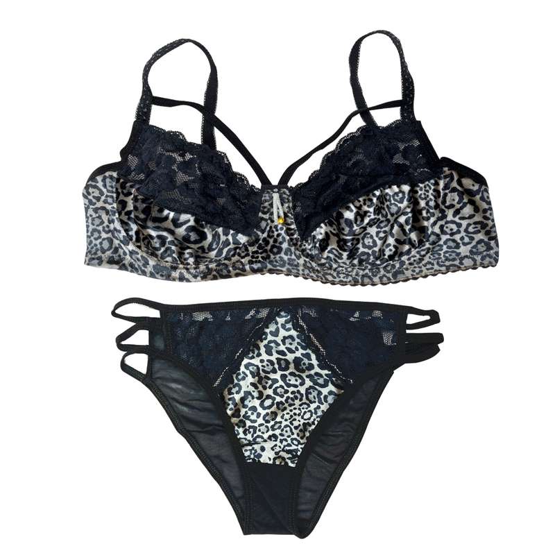 ست شورت و سوتین زنانه مدل پلنگی