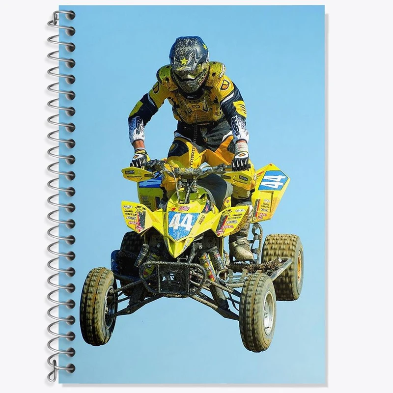 دفتر زبان 50 برگ خندالو مدل سه خط طرح موتور چهار چرخ کد 27836