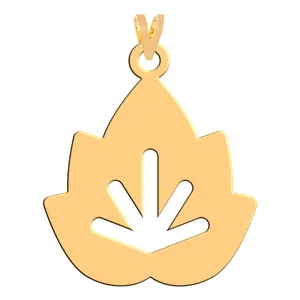 آویز گردنبند طلا 18 عیار زنانه فرشته مدل طرح برگ WNL-000196