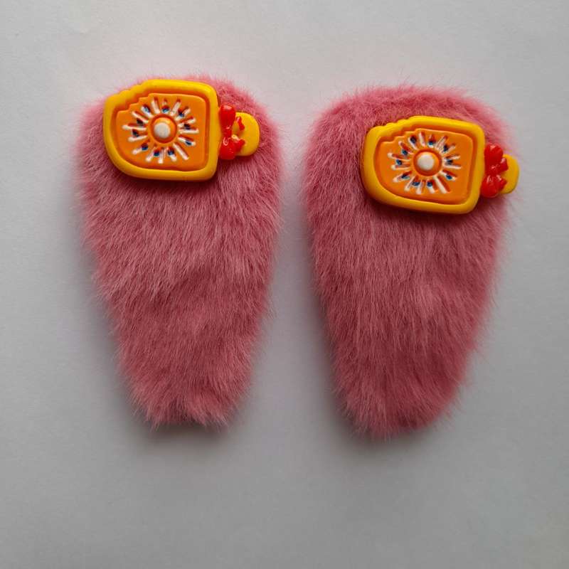 گیره مو دخترانه مدل خز میوه ای 06 بسته 2 عددی