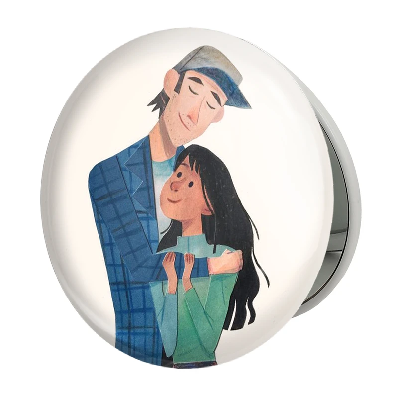 آینه جیبی خندالو طرح عاشقانه مدل تاشو کد 1865 