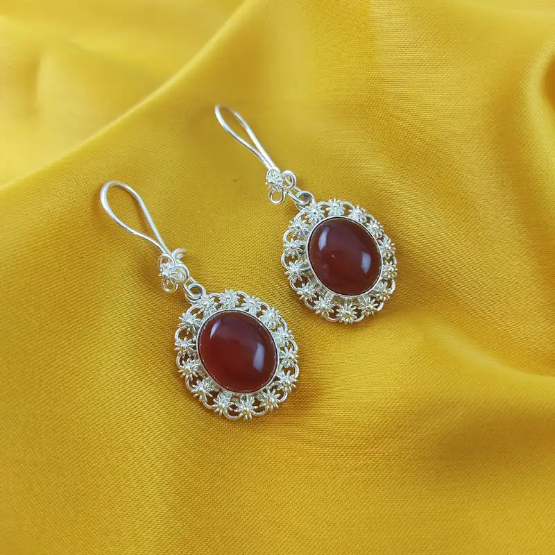 سرویس نقره زنانه مدل عقیق سرخ کد NG2657