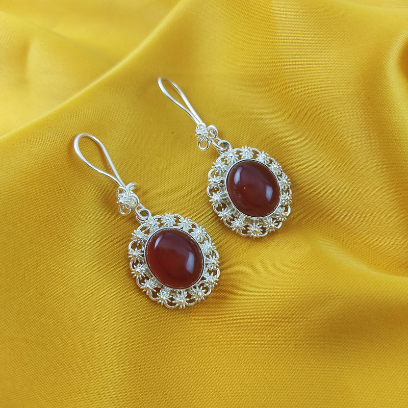 سرویس نقره زنانه مدل عقیق سرخ کد NG2657