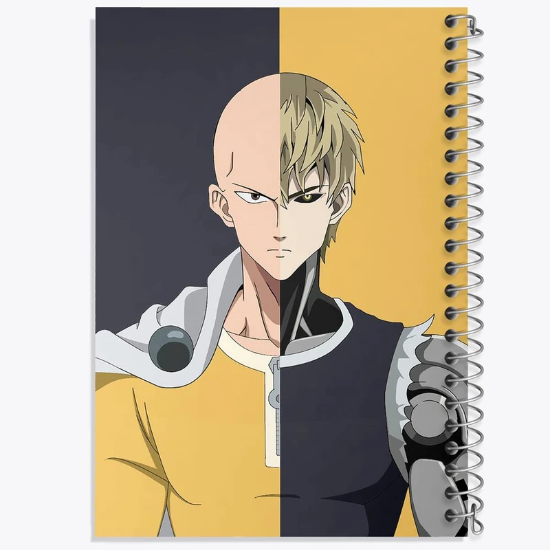 دفتر شطرنجی 50 برگ خندالو طرح جنوس و سایتاما انیمه مرد تک مشتی One Punch Man کد 11388