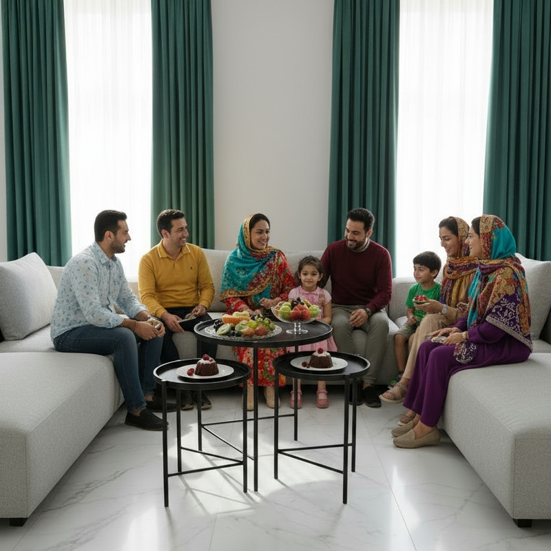 میز عسلی گرد مدل JM4 مجموعه سه عددی