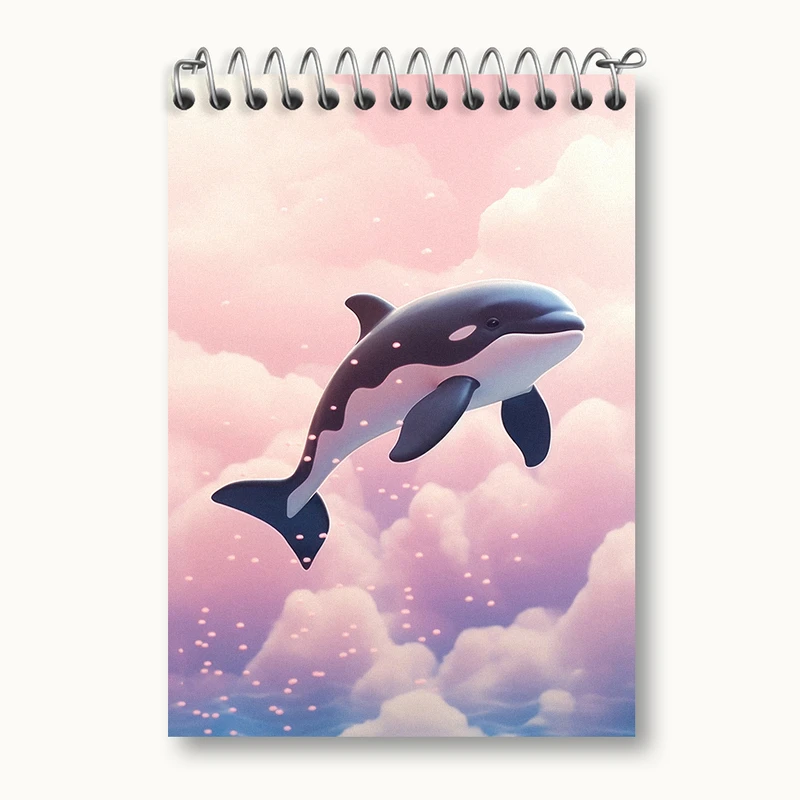 دفتر یادداشت 50 برگ خندالو طرح وال و نهنگ کد N2275