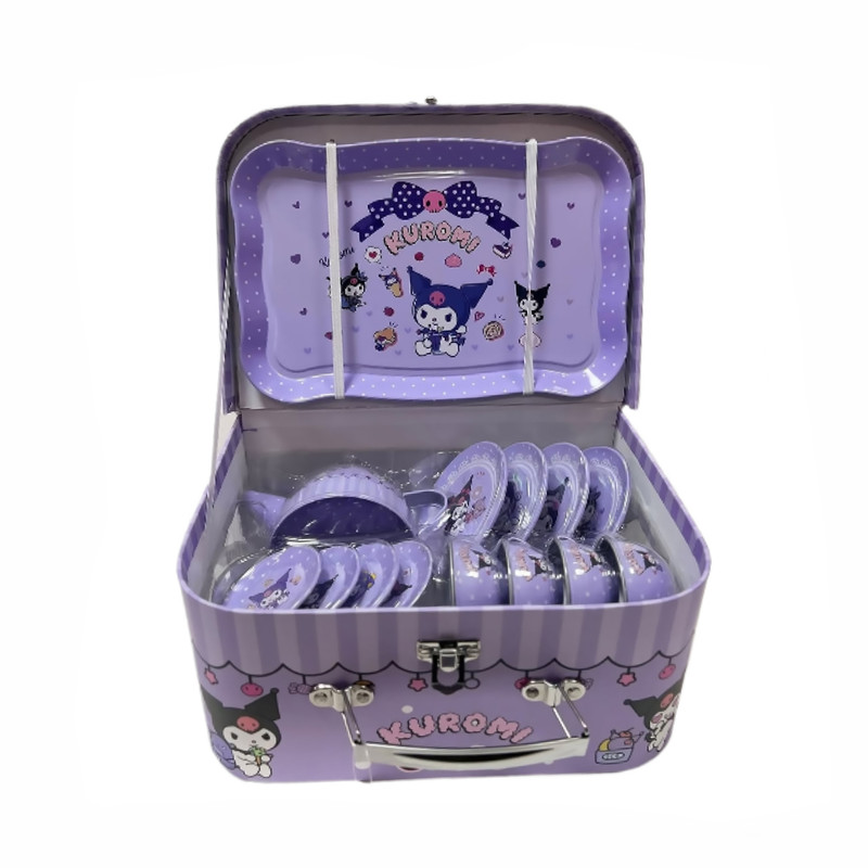 ست اسباب بازی چایخوری مدل کرومی طرح چمدانی