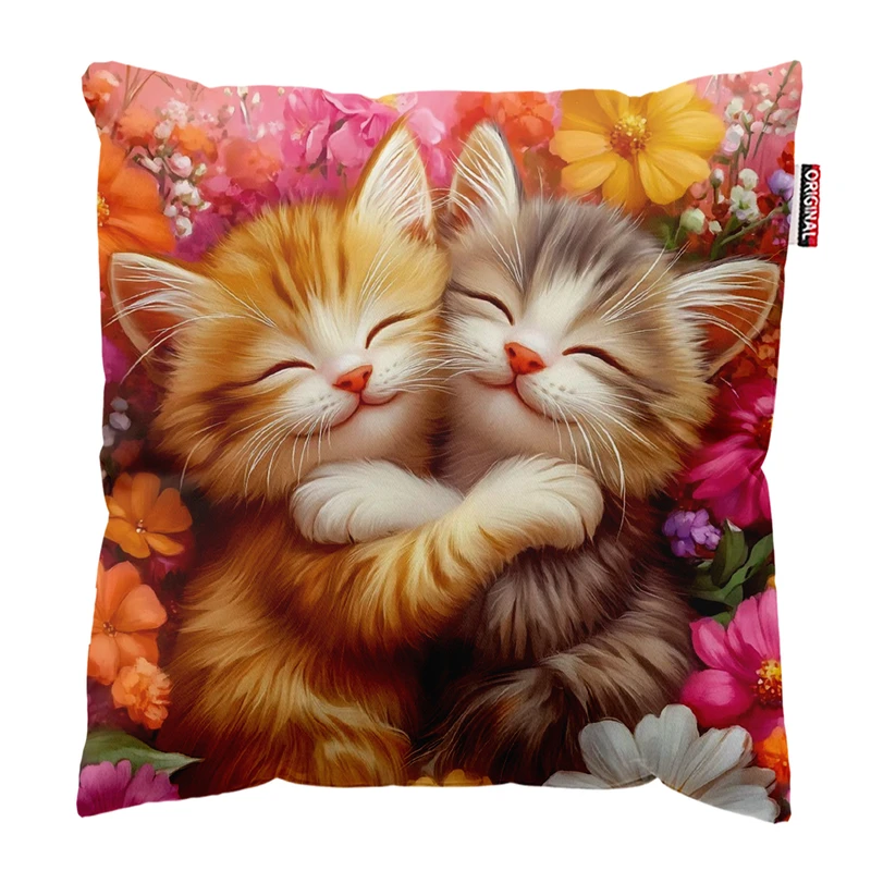 کوسن پاد آفرین مدل گربه کیوت بامزه فانتزی کد PK401926 سایز 40*40 سانتی متر