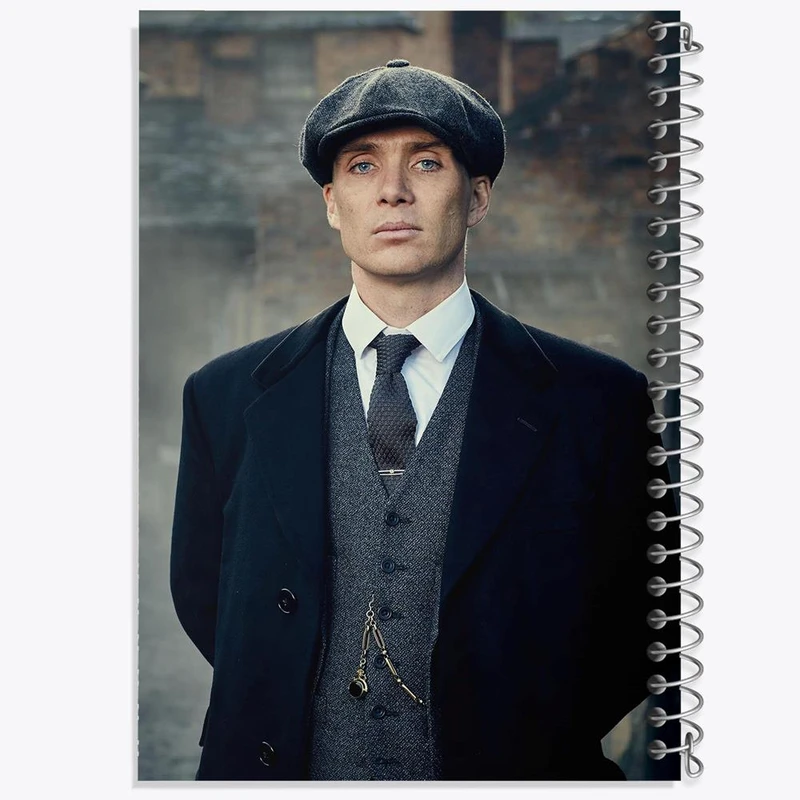 دفتر ژورنال نویسی 50 برگ خندالو مدل نقطه ای طرح کیلین مورفی سریال پیکی بلایندرز Peaky Blinders کد 4586