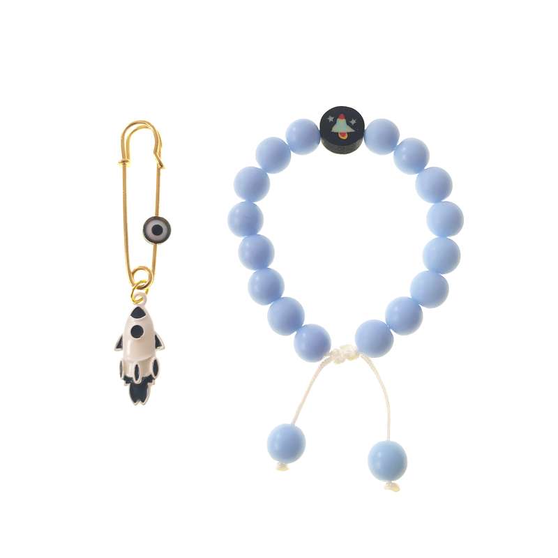 دستبند بچگانه مدل موشک به همراه سنجاق سینه دستبند بچگانه مدل موشک به همراه سنجاق سینه